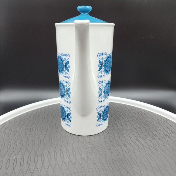 Vintage Engadine Coffee Tea Pot by JOHNSON BROTHERS England MCM 1974-78 Art Deco - Picture 5 of 11
